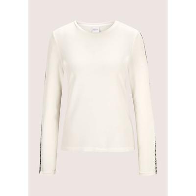 Langarmshirt MADELEINE "Shirt Langarmshirt mit Strassband", Damen, Gr. 48, wollweiß, Shirts Langarmshirt