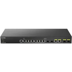 D-Link Switch 8XG 4SFP+ 8x10G 4xSFP managed (12 Ports), Netzwerk Switch, Schwarz