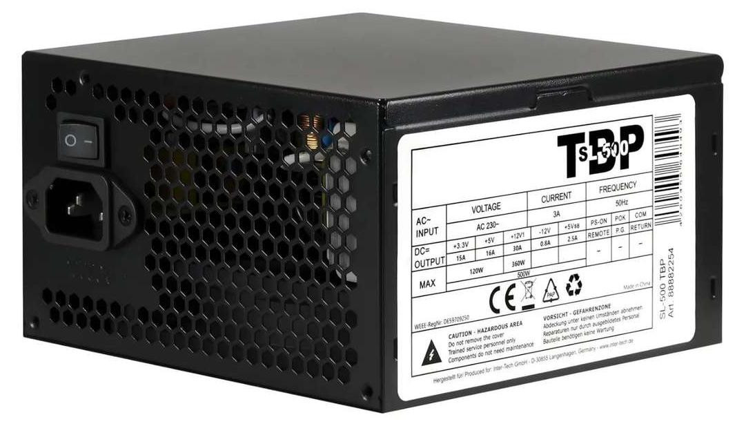 Inter-Tech PSU SL-500 TBP voeding voor computer
