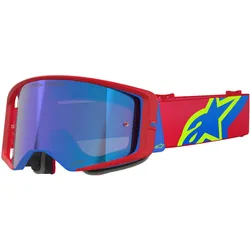Alpinestars, Herren, Sportbrille, Goggle Supertech Corp Red/Bl (Rot Blau Spiegeln Blau, Rot Blau Spiegeln Blau), Mehrfarbig