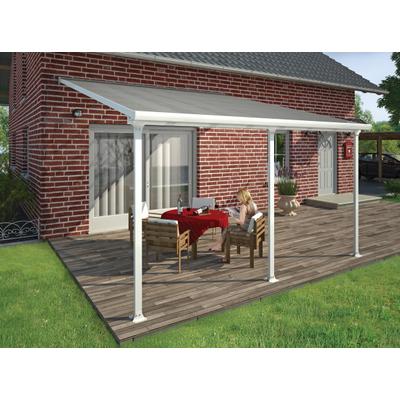 Terrassendach PALRAM - CANOPIA "Feria Alu Terrassenüberdachung", weiß, B:425cm T:380cm, Aluminium, Polycarbonat (PC), Terrassenüberdachungen, einfache DIY Montage