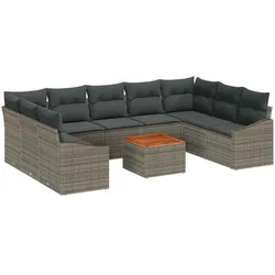 vidaXL Garten-Sofa-Set 10 pcs Grau