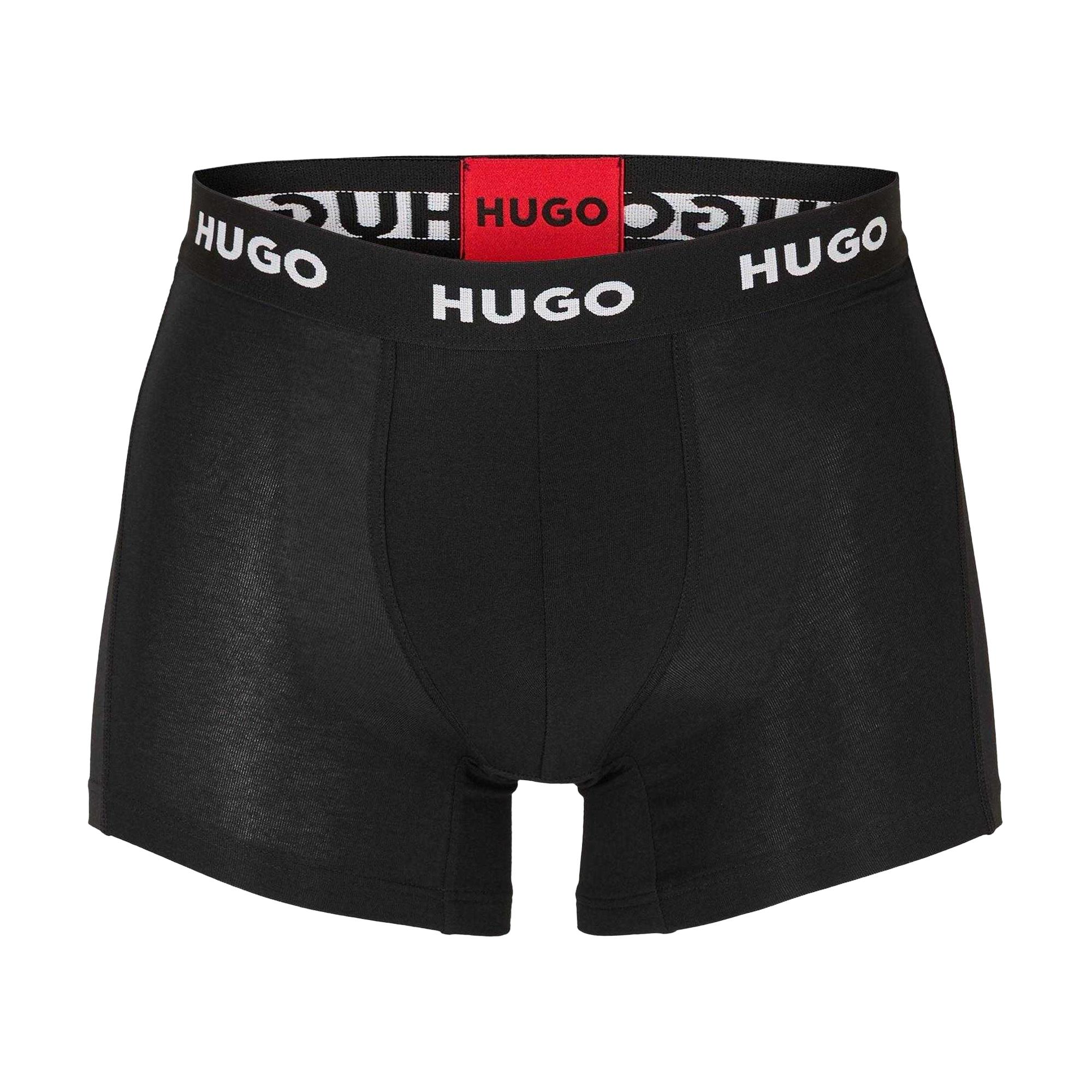 Hugo - Boxershorts für Herren, Anliegende Passform (3er-Pack) (Schwarz)