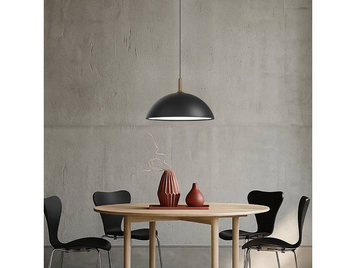 Bowl Pendelleuchte Matt Black - Herstal - Esszimmer - Metall