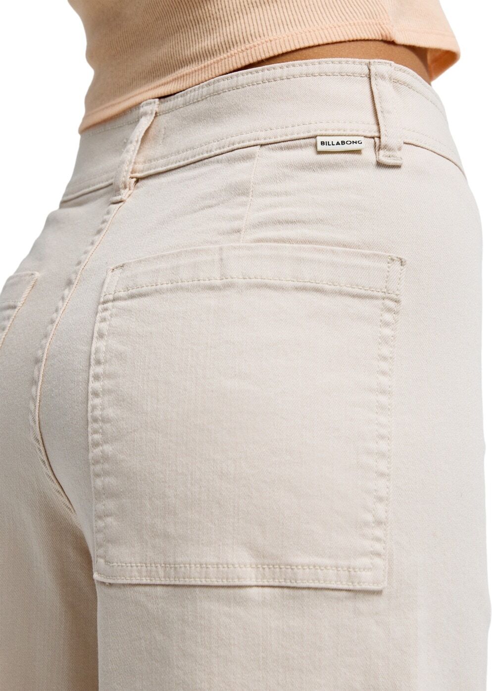 Stoffhose BILLABONG "Free Fall Twill", Damen, Gr. 30(XL), Normalgrößen, beige (sea salt), Obermaterial: 98% Baumwolle, 2% Elasthan., Hosen Stoffhose