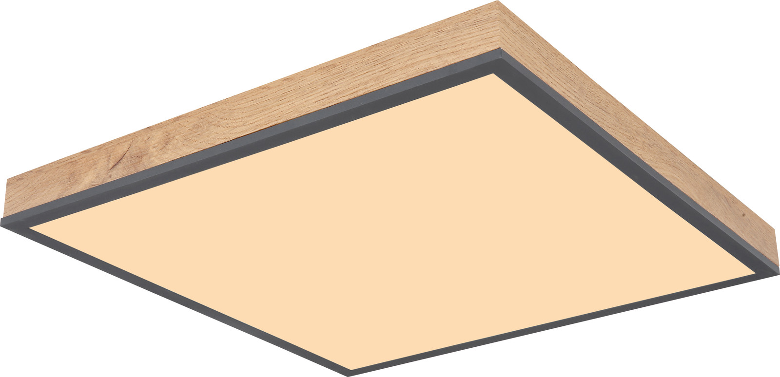 Globo Lighting Doro LED plafondlamp van hout en aluminium, bruin, 45 x 45 cm