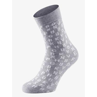 Socken WÄSCHEPUR, Damen, Gr. 4/47, grau (grau, weiß), 80% Baumwolle, 18% Polyamid, 2% Elasthan, Socken Socken
