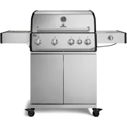 Burnhard Big FRED Deluxe Gasgrill Edelstahl 4-Brenner mit Edelstahlrost Series 4