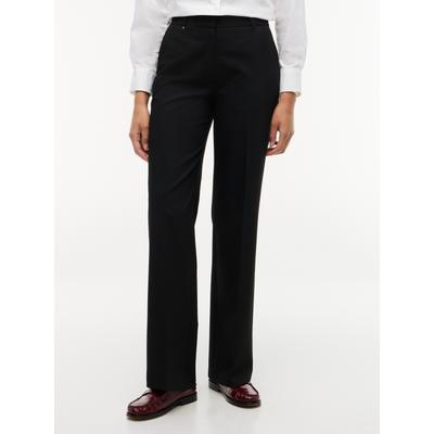 Anzughose TOMMY HILFIGER "VISCOSE BLEND STRAIGHT PANT", Damen, Gr. 42, N-Gr, schwarz, Web, Obermaterial: 66% Polyester, 28% Viskose, 6% Elasthan, unifarben, straight fit lang, Hosen Anzughose, Materialmix, straight fit, in großen Größen