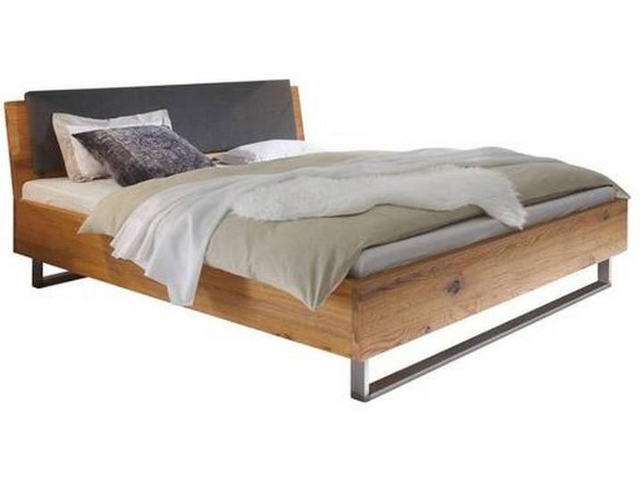 Hasena Bett, Eiche, Metall, Wildeiche, massiv, 160x200 cm, in verschiedenen Holzarten erhältlich, Größen erhältlich, Schlafzimmer, Betten, Doppelbetten