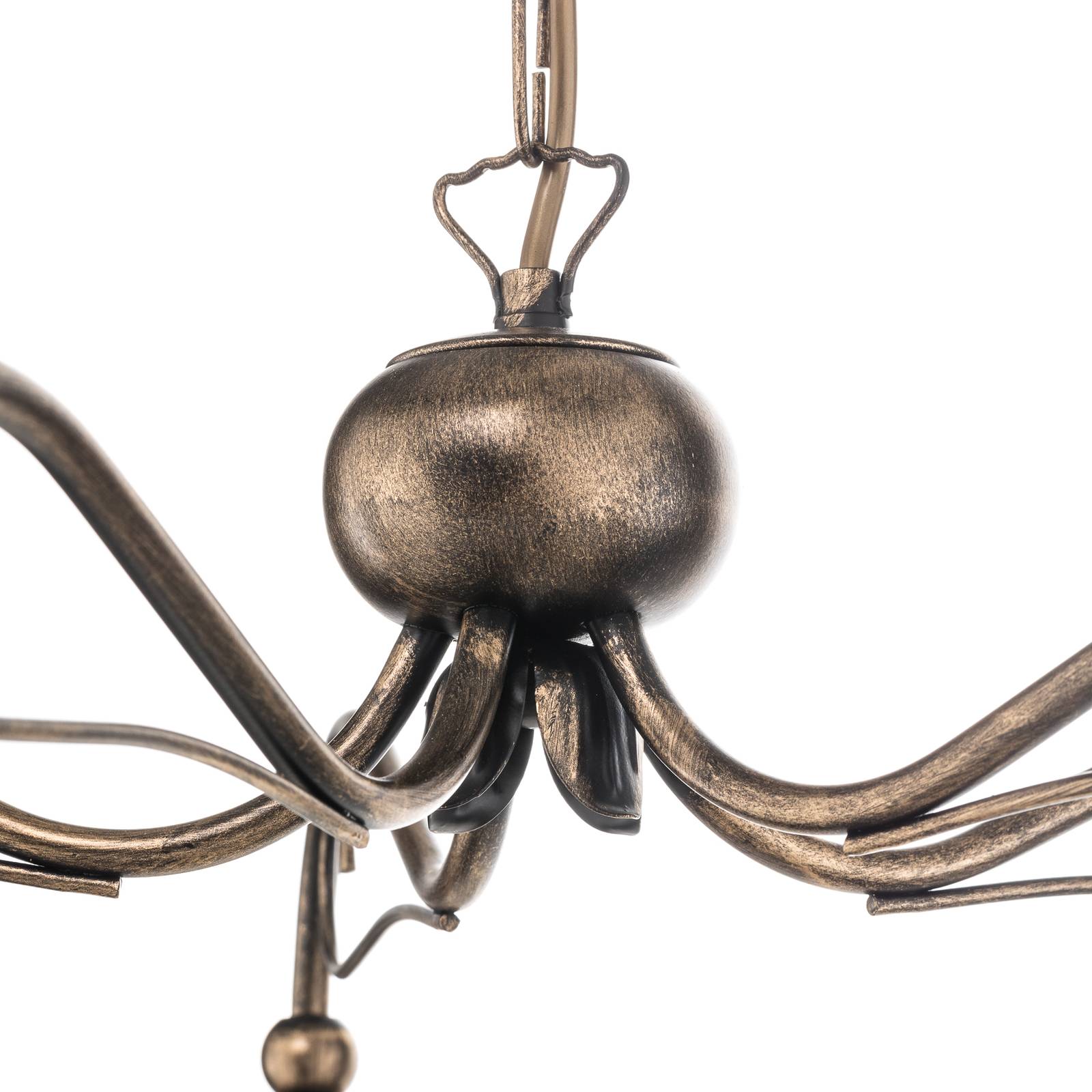 Pendant Light Casale Jupiter, dimmable, Bronze / antique brass, Living / Dining Room, metal, Antique, Ceiling Light