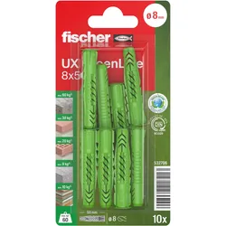 fischer Universaldübel UX Green 8 x 50 R mit Rand