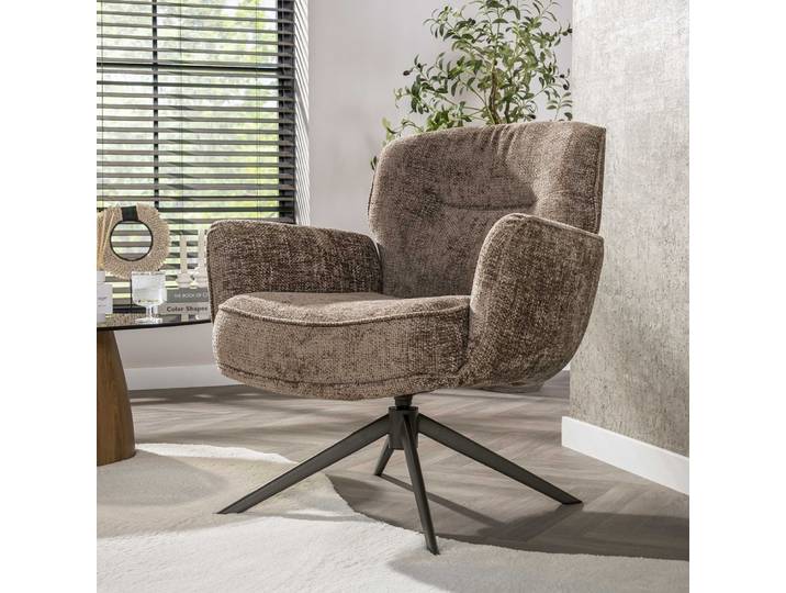 Sessel Duba , drehbar , Hoven-Stoff , champagne-braun