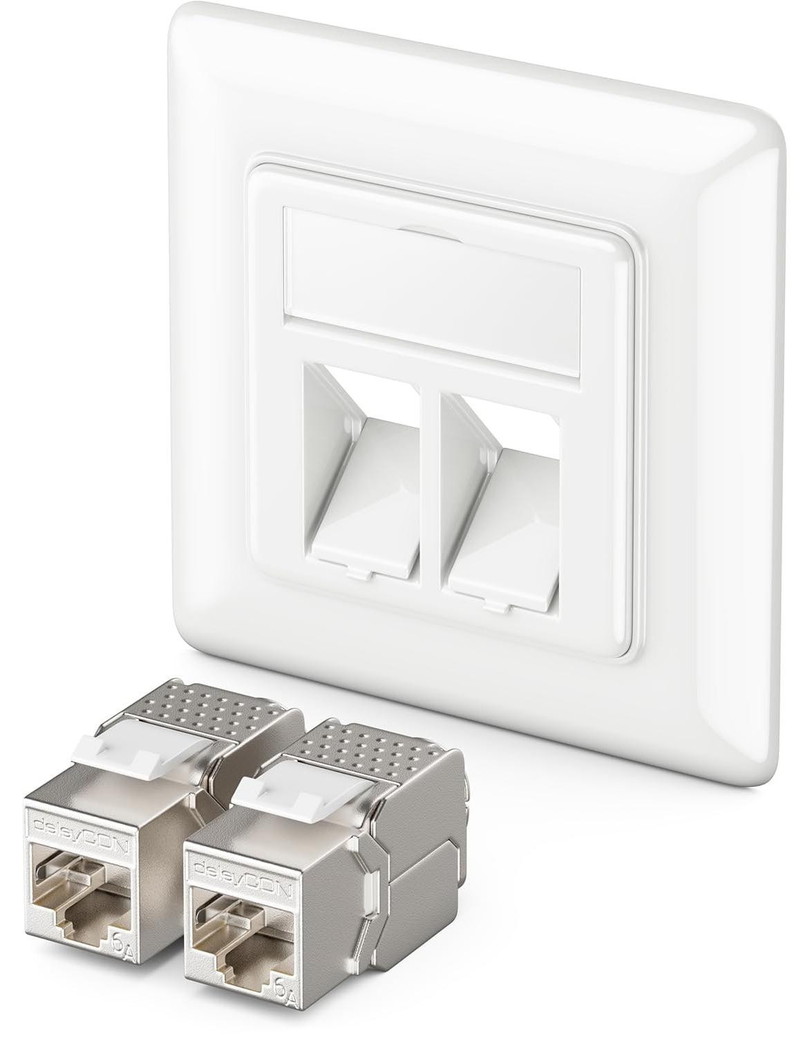 RJ45 Keystone wandcontactdoos CAT6a - Wit