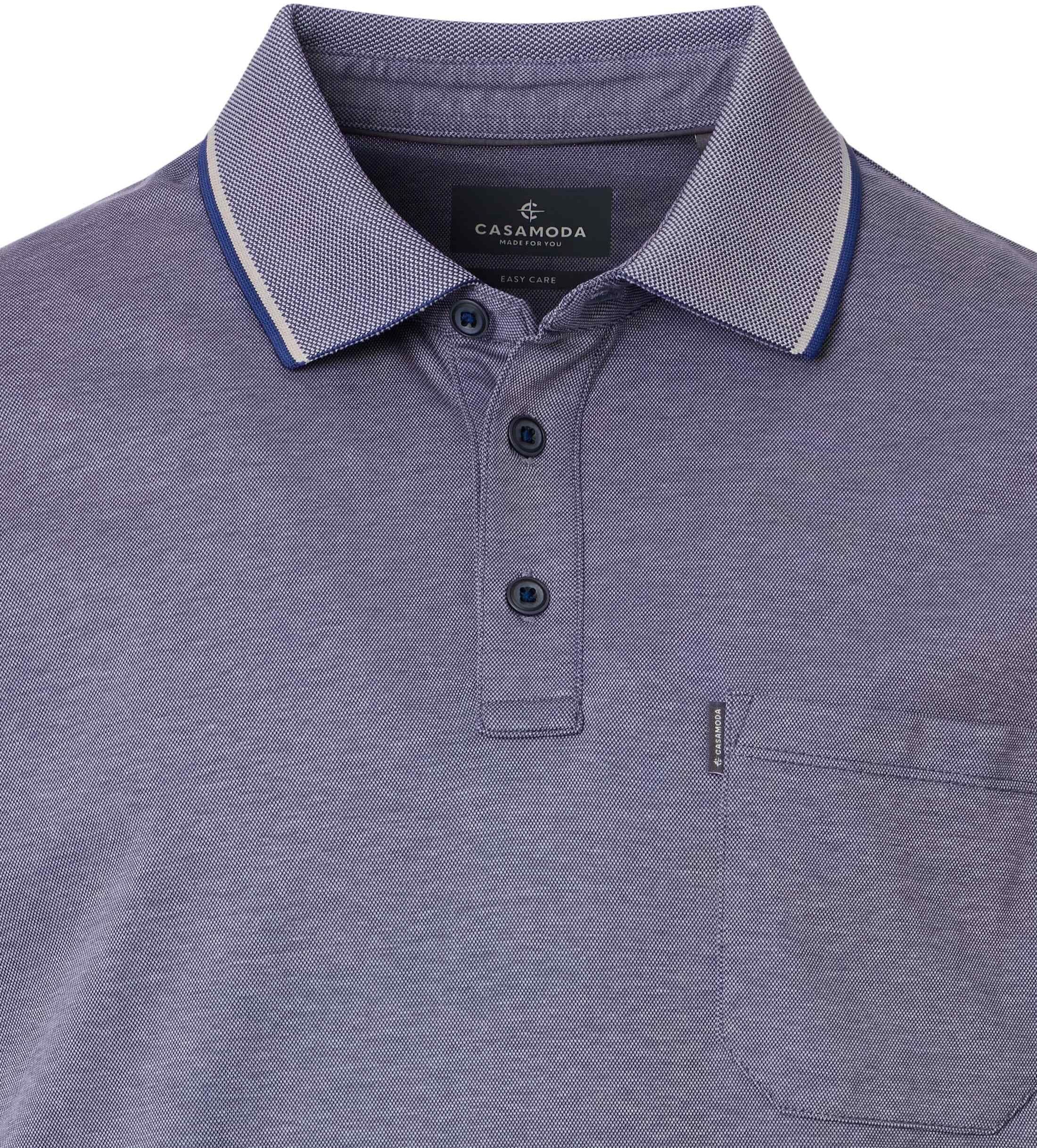 Poloshirt CASAMODA "CASAMODA Polo-Shirt uni", Herren, Gr. M, weiß (weißblau), 55% Baumwolle, 45% Polyester, Shirts