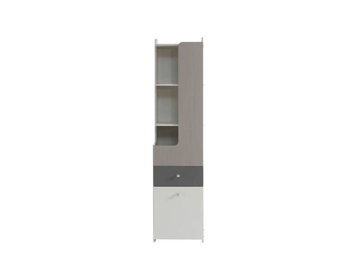 OKWISH Einzelbett Jugendbett (Aufbewahrungsschränke, Regal mit L-förmigen Tür, mit Schublade, Türen mit Scharnieren, mit quadratische Metallknöpfe)