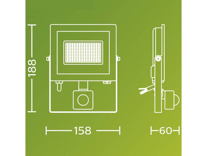 Philips LED-Außenstrahler Lois UE Sensor, 14 W, 3.000 K IP65 flood, schwarz, Aluminium, LED Außenleuchte