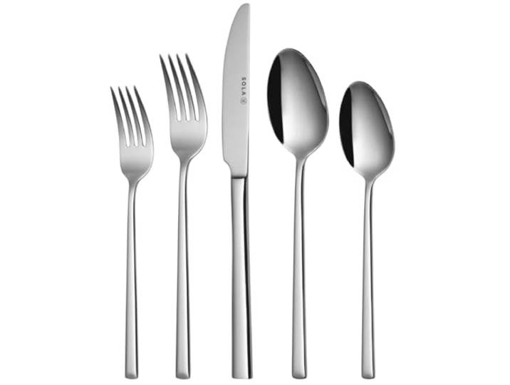 Sola Besteckset Luxor - 18/10 Edelstahl - 90-teilig / 9 Personen Edelstahl 18/10, Silber Weiß, Spülmaschinenfest