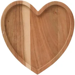 IB Laursen Herz-Tablett aus Akazienholz, 25 x 25 x 1,5 cm