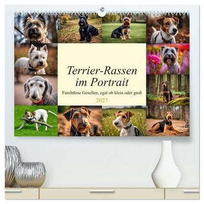 Terrier-Rassen im Portrait (hochwertiger Premium Wandkalender 2027 DIN A2 quer), Kunstdruck in Hochglanz