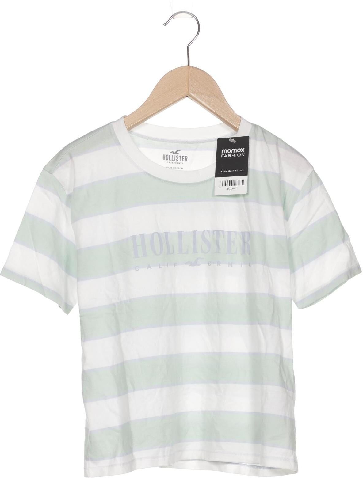 Hollister Damen T-Shirt, Hellgrün, Gr. XS, Baumwolle - Second Hand
