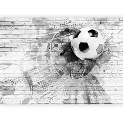 Fototapete Dynamic Football Schwarz/Hellgrau