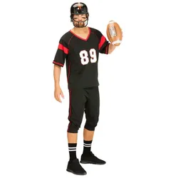 buttinette Kostüm "Footballer" für Herren, schwarz/rot
