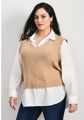 Plus Size Women's Ava Duet Vest by Avenue in Nude (Size 20)