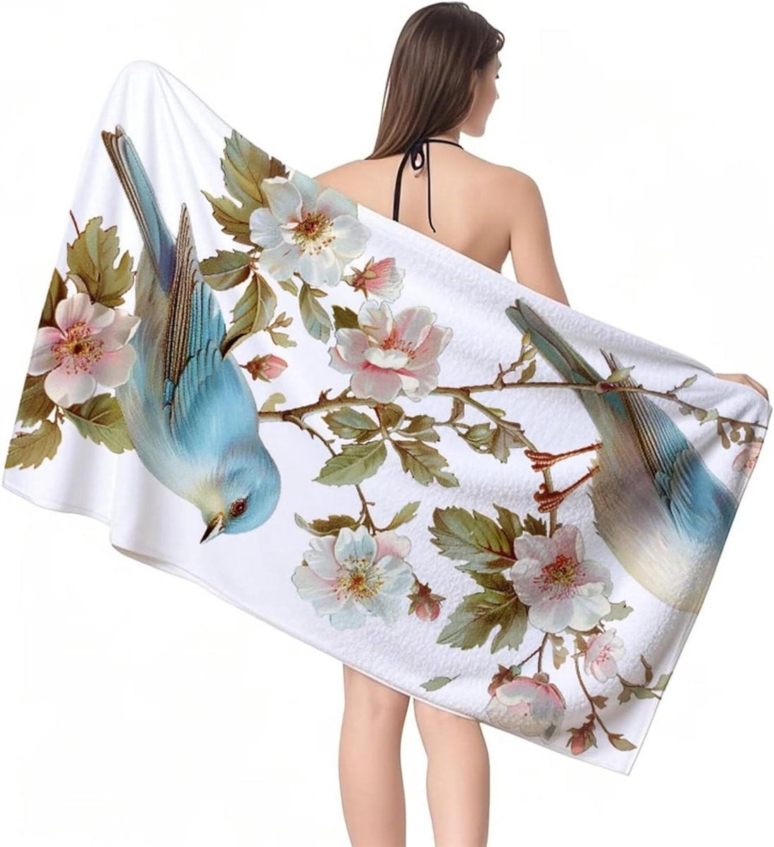 Microvezel Handdoek Strandlaken XXL met Bloemenprint - 90 x 200 cm