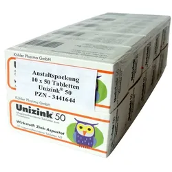 UNIZINK 50 magensaftresistente Tabletten 10X50 St