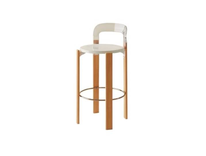 VNCdfhETs Barstuhl Minimalistischer Barhocker Aus Holz Mit Rückenlehne for Restaurants Barhocker(Transparent)