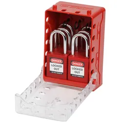 Brady, Vorhängeschloss, Ultra-Compact Lock Box+6 Red KA Locks