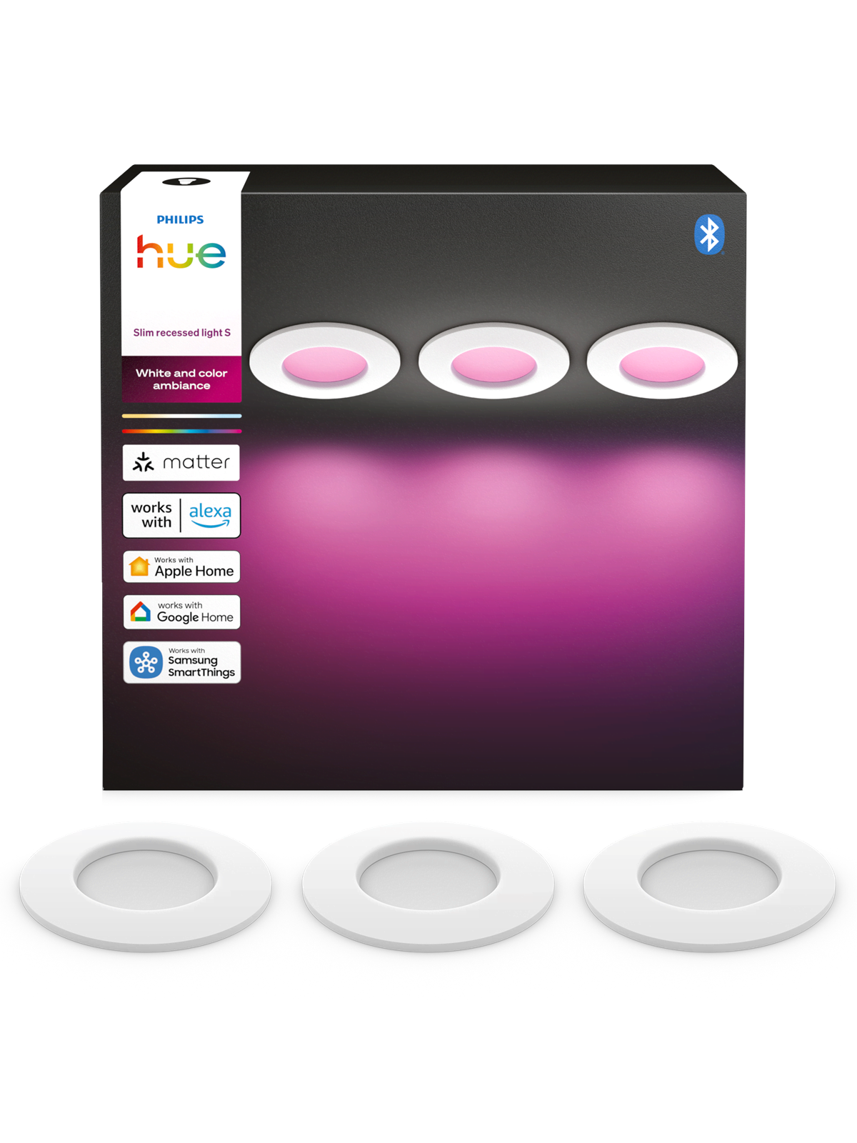 Philips Hue Slim recessed spotlight 90 mm White - 3-pack