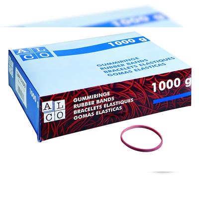 Alco Gummibänder, Rot, 130 x 10 mm, Schachtel à 1,0 kg