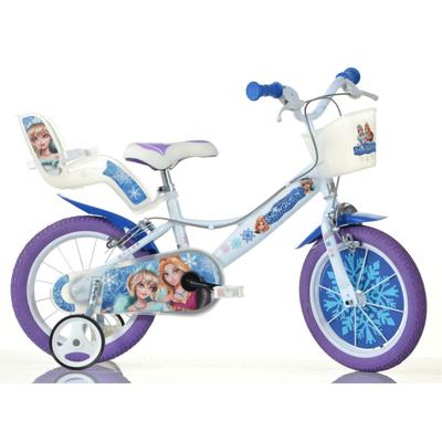Kinderfahrrad DINO BIKES "16" Snowqueen Kinderfahrrad Mädchen stabiler Stahl-Rahmen Stützräder" Gr. 30, weiß, Fahrräder, Kinder, 30cm, 16 Zoll (40,64cm), mit Stützrädern, Korb und Puppensitz