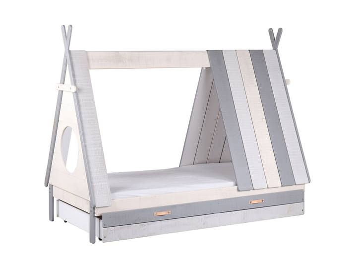 Kinderbett Vamon weiss/grau MDF 90 x 200 cm - Kinderbett
