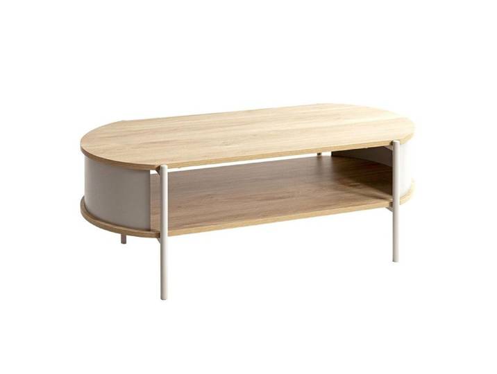 Table Basse Design  Morphee  100cm Naturel & Gris