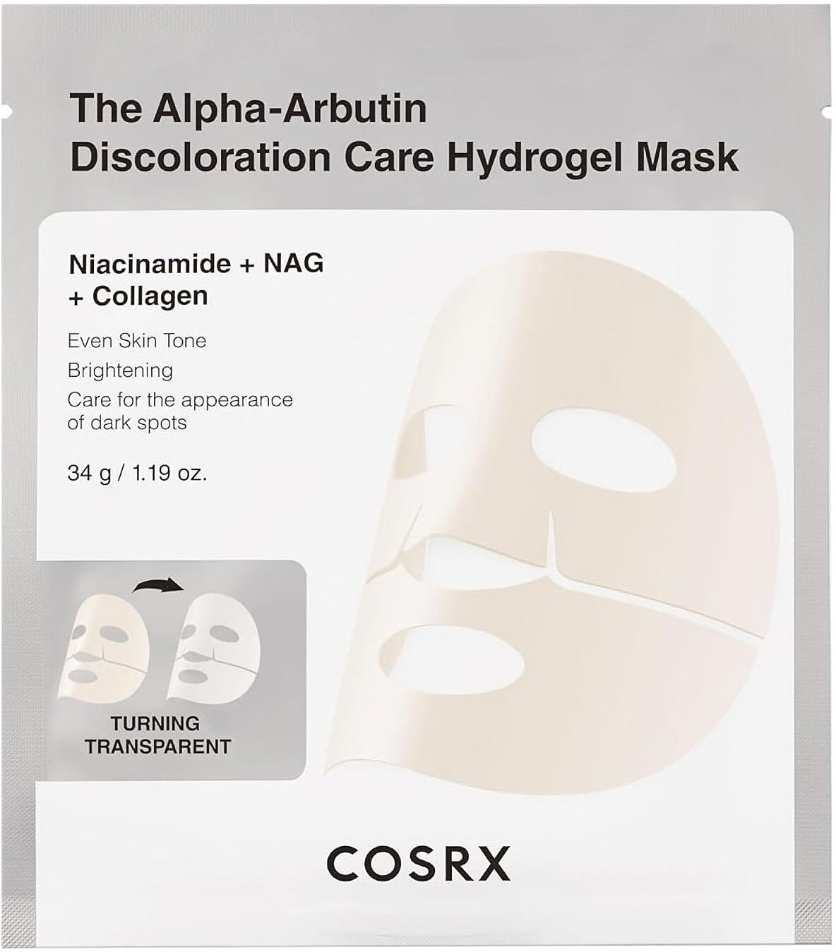 COSRX The Alpha-Arbutin Discoloration Care Hydrogel Sheet Mask 34g
