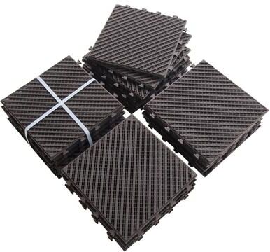 Domi Outdoor Living "Domi Interlocking Deck Tiles – 12"" x 12"" Plastic Outdoor Flooring for Patios & Balconies"