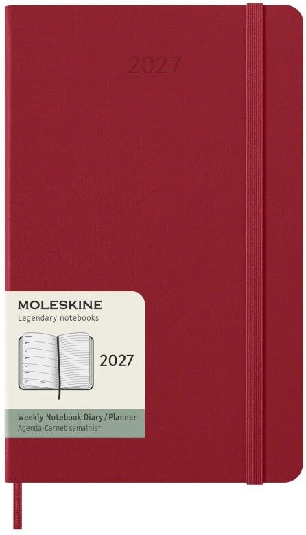Agenda hebdomadaire personnalisable à couverture rigide Moleskine Rouge écarlate