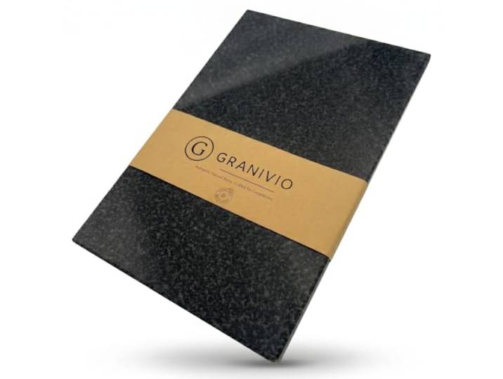 Granivio Granit Schneidebrett Servierbrett und Herdabdeckplatte Made in Germany edle Unterlegplatte aus massivem Naturstein (Indian Impala 40x30)