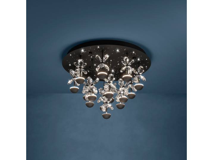 Plafonnier LED Pianopoli noir 50 cm - EGLO Stars of Light - Salon / séjour - Design - Métal - Rond