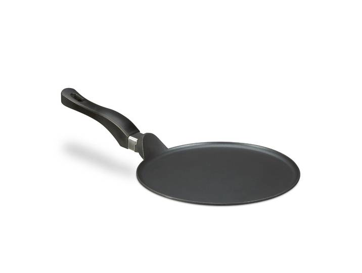 Crêpespfanne Aluguss schwarz 25cm Schwarz-Silber