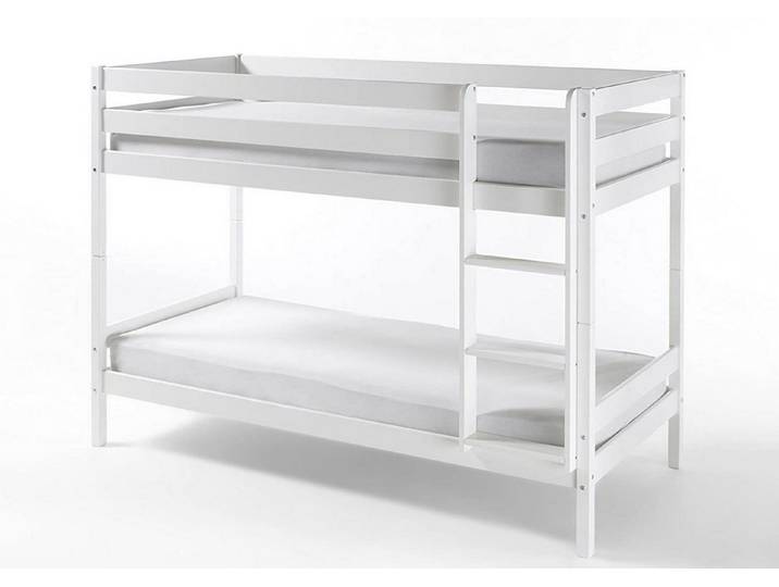 Homeline Etagenbett Kevin Etagenbett Kinderbett Weiss Hochbett Teilbar Massiv 90x200 cm
