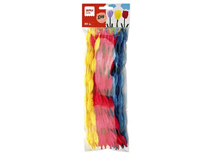 APLI Kids 18250 Bumpy pijpenreiniger, verschillende kleuren, 50 stuks