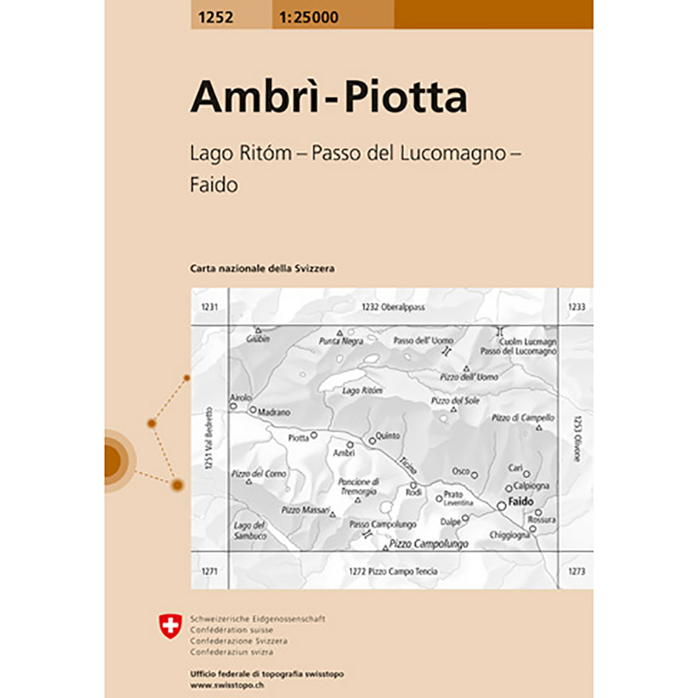 Swisstopo Ambri-Piotta 1252 Landeskarte 1:25 000 Topografische Karten