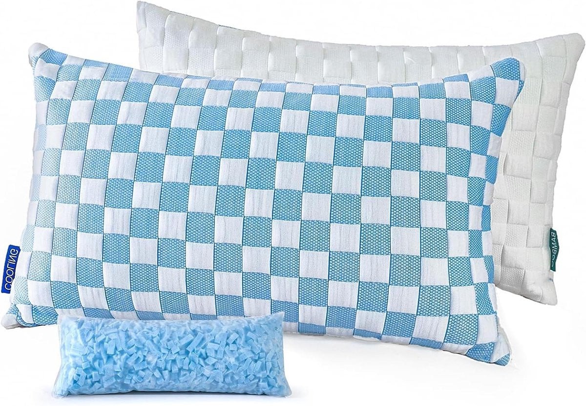 Queen Size Traagschuim Bedkussens met Verstelbare Vulling van Plaid