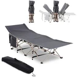 Feldbett Campingbett Campingliege Faltbar wetterfest Grau