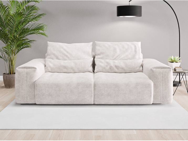 Einzelsofa Denver - Weiß (Cremeweiß) - Cordstoff