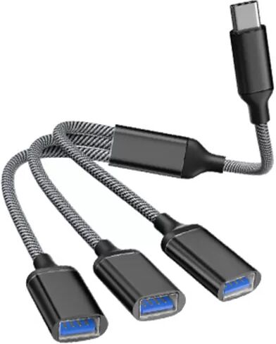 INF Typ-C-auf-3-Port-USB-Hub-Splitter-Adapter Schwarz
